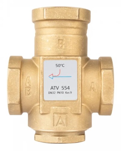 ZAWÓR TEMPERATUROWY ATV 554, DN32, RP1 1/4", KVS 9, TEMPERATURA ZNAMIONOWA 50°C