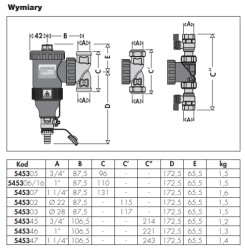 CALEFFI DIRTMAG 545303 SEPARATOR ZANIECZYSZCZEŃ Z MAGNESEM Ø28MM