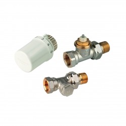 ZESTAW DO GRZEJNIKA BOCZNOZASILANEGO GŁ.THERA 6 / +ZAWÓR TERMOSTAT.PROSTY SX 1/2˝+ZAWÓR POWROTNY, PROSTY 1/2˝ bez uszczelki
