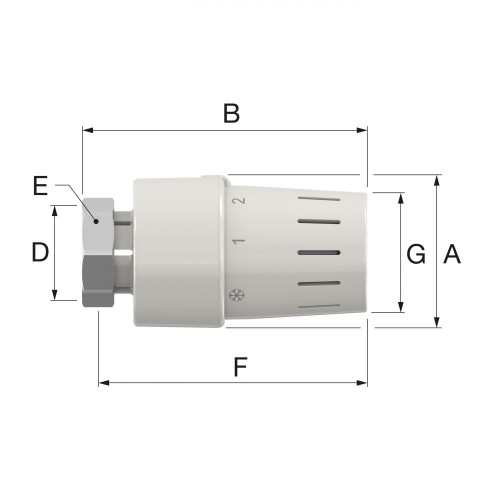 GŁOWICA TERMOSTATYCZNA TC-S3 M30X1,5 / 7 - 28 ˚C SIMPLEX